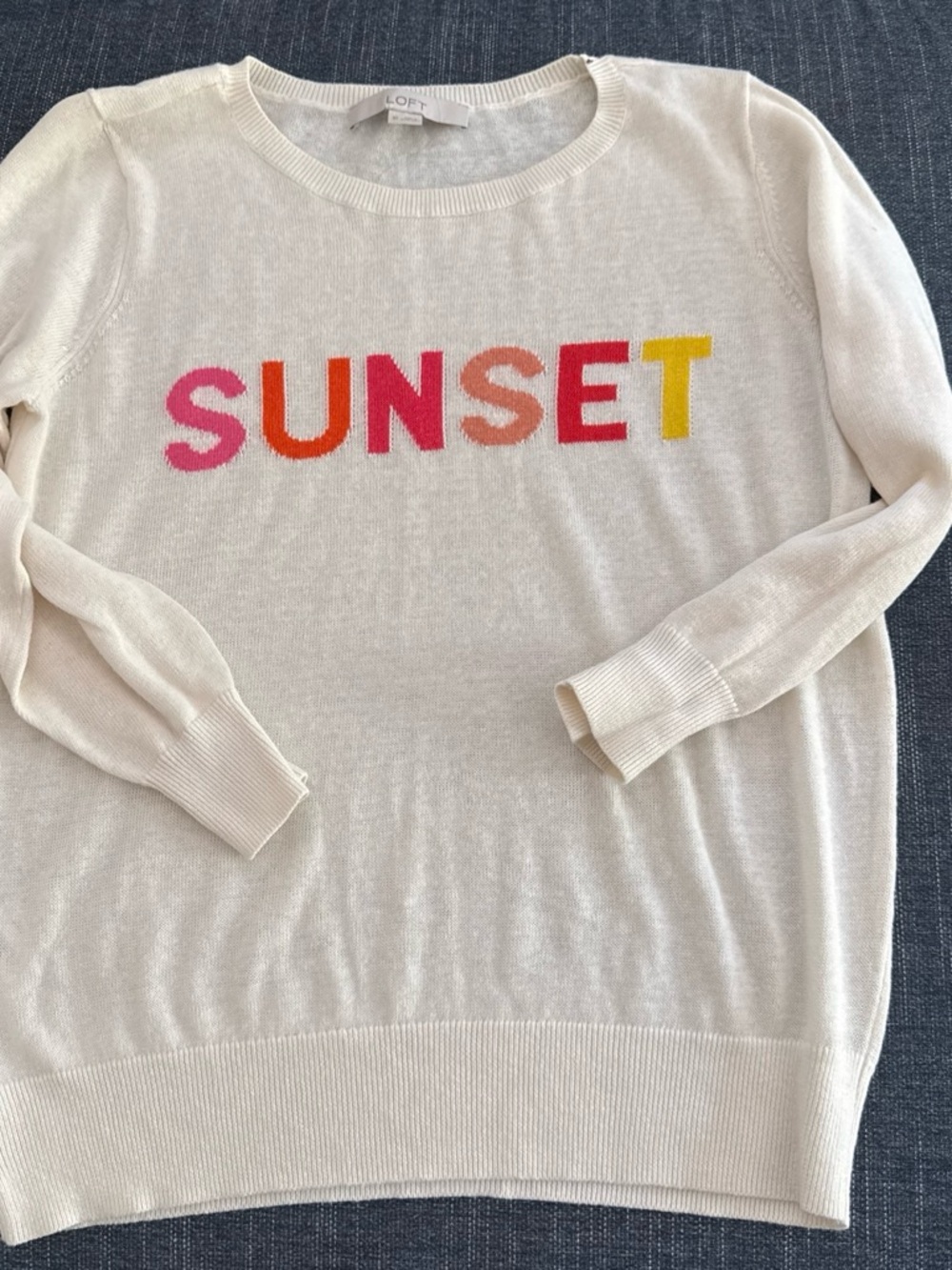 LOFT Women's 'Sunset' Crewneck Sweater in Cream Offers Welcome!